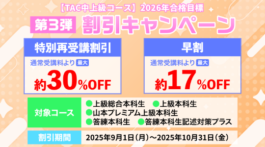 司法書士中上級コース割引キャンペーン